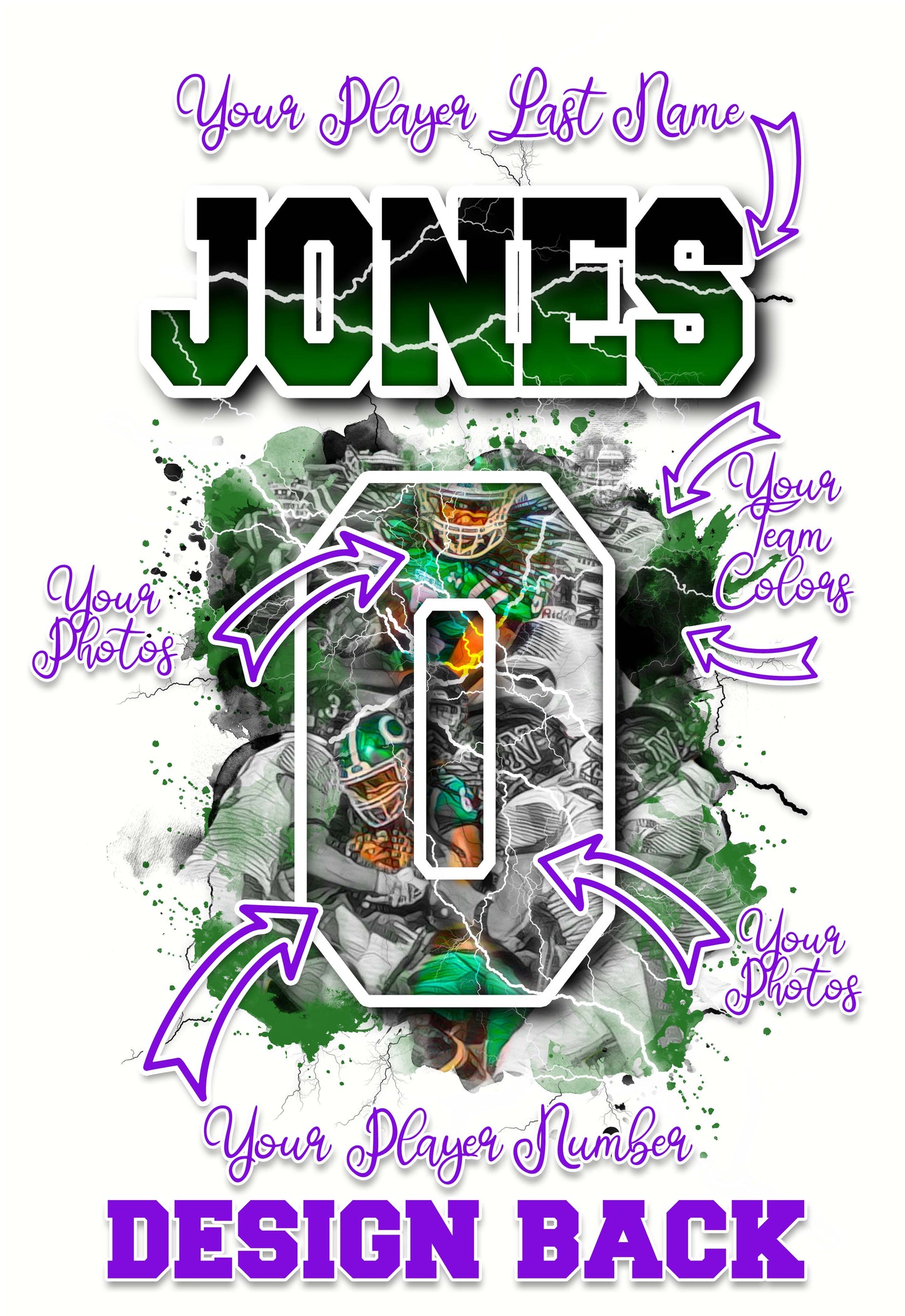 Football Custom Watercolor Design (PNG DIGITAL DESIGN ONLY)